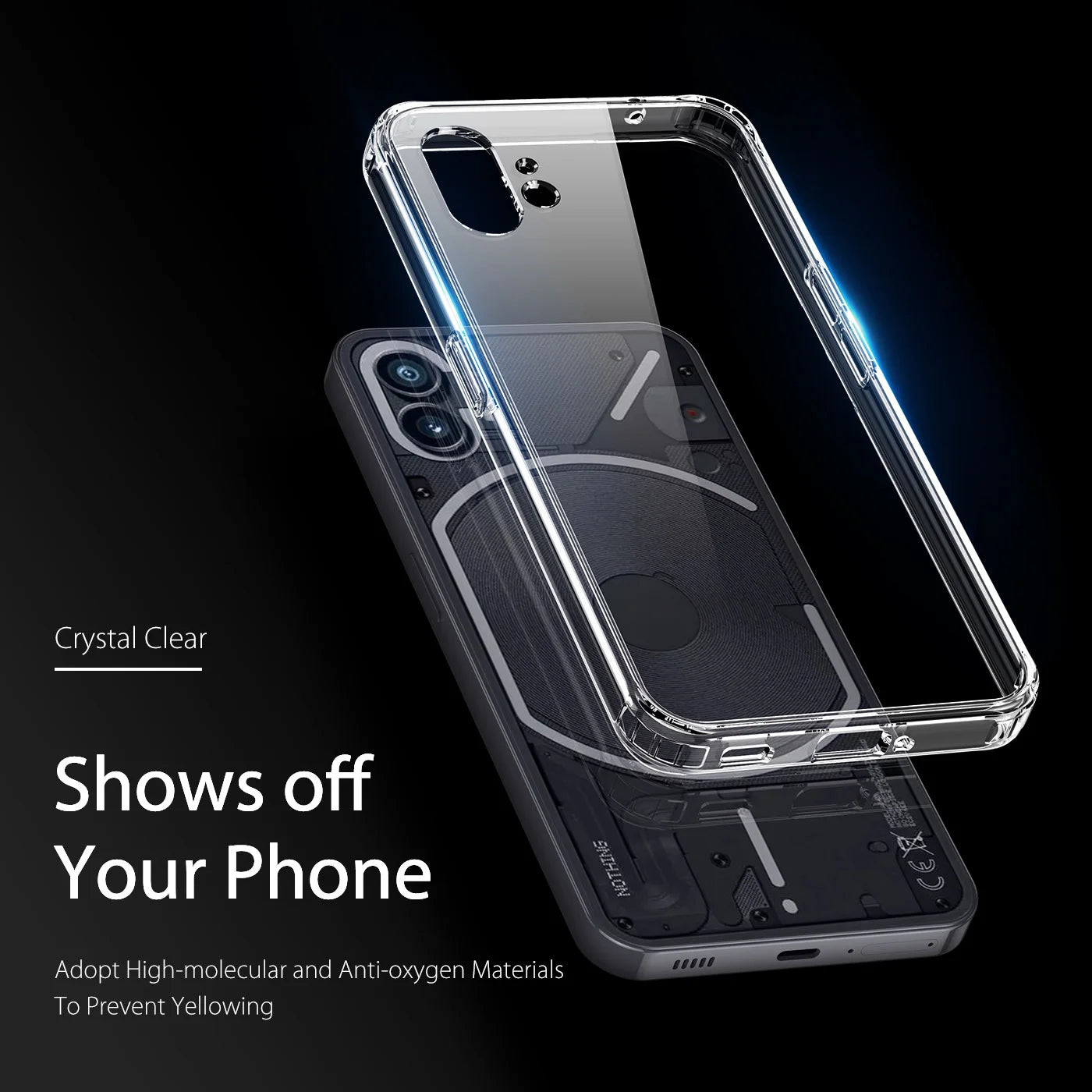Transparent Full Coverage Protective Case Phone 1 - Anti-Fingerprint, Anti-Scratch, Dustproof, Non-Slip